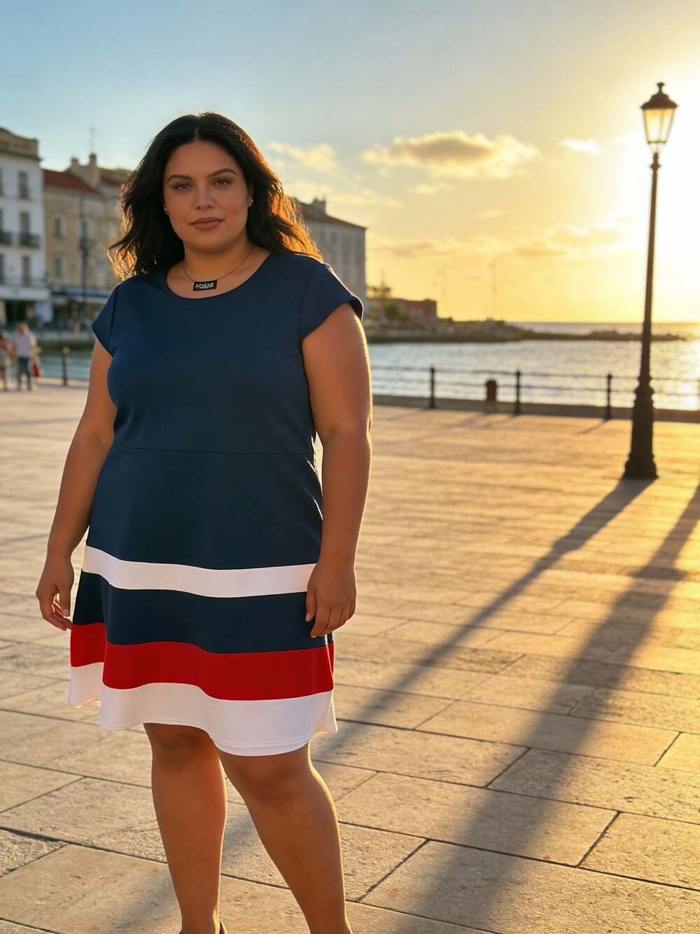 Rouge Collection Striped Fit and Flare Dress Size 2X